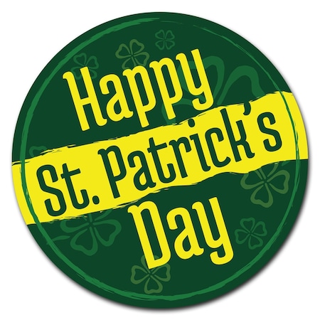 Happy St Patrick Day Circle Vinyl Laminated Decal